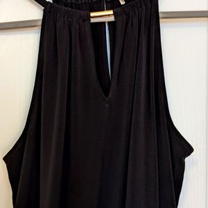 Michael Kors Jet Black Halter Top with gold embellishment. Size Medium.